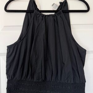 a new day Black Gathered Blouse